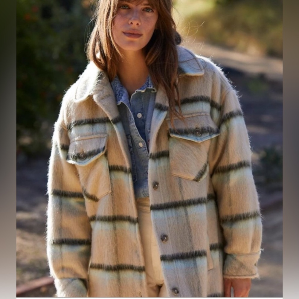 Free People Vienna brushed wool shacket
